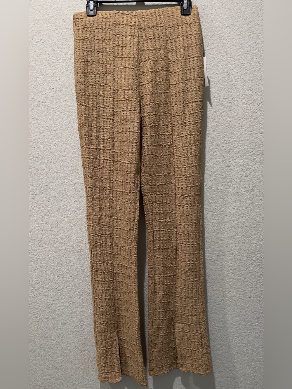 Astr Zoey Textured Split Hem Pants